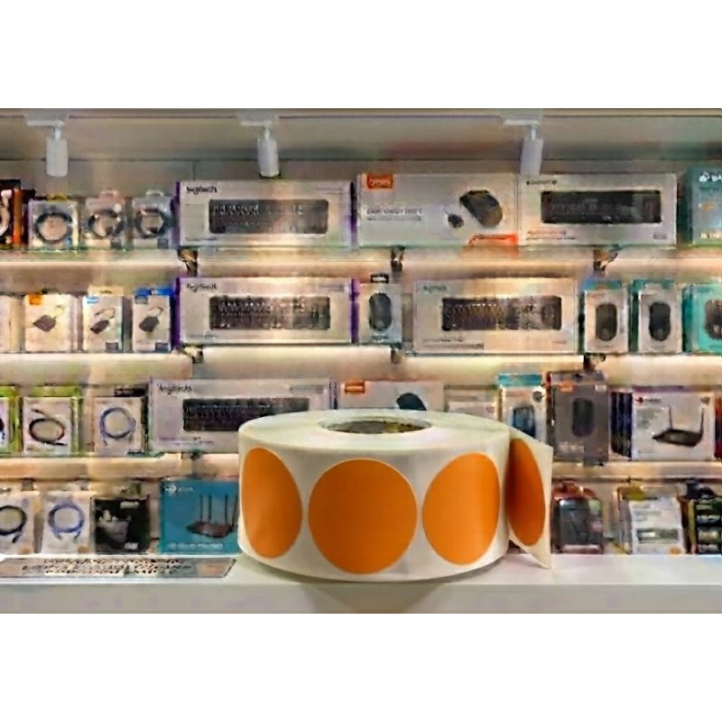 DT Labels Orange 25mm Round 1000/roll C-40 | Gold Star Kuwait - Gold Star Computer Kuwait