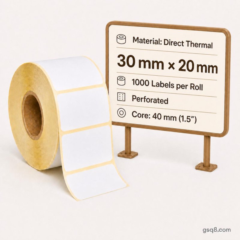 Direct Thermal labels 32mm x 20mm | Gold Star Kuwait - Gold Star Computer Kuwait