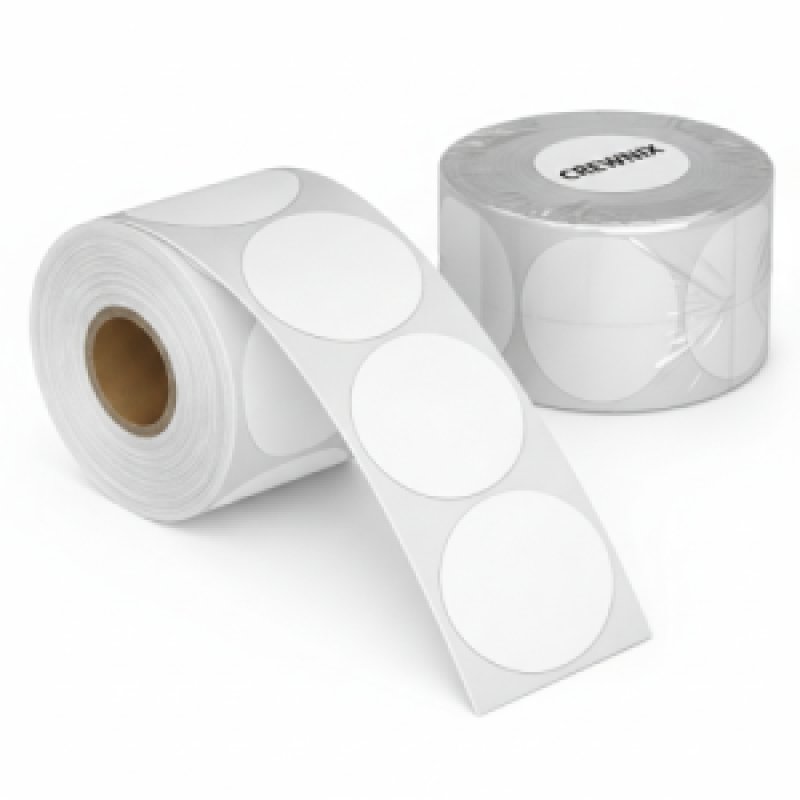 Direct Thermal labels 50mm round - Gold Star Computer Kuwait