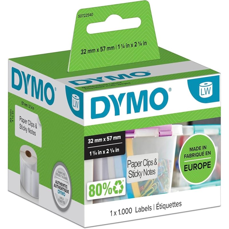 Dymo Labels 32mm x 57mm 11/4 in x 21/4 in 1000 labels - Dymo | Gold Star Kuwait - Gold Star Computer Kuwait