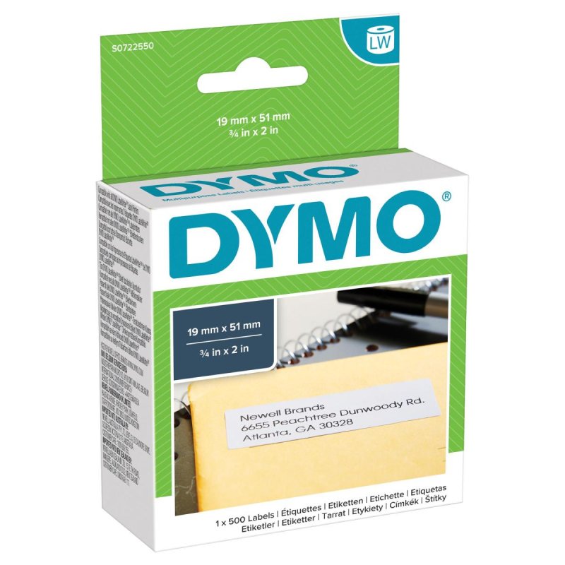 Dymo LW Labels 19mm x 51mm 3/4in x 2in 500 labels - Dymo | Gold Star Kuwait - Gold Star Computer Kuwait