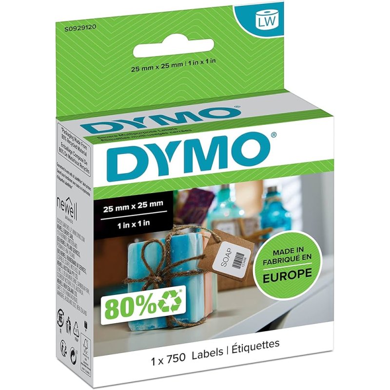 Dymo LW Labels 24mm x 25mm 750 1in x 1 in 750 labels - Dymo | Gold Star Kuwait - Gold Star Computer Kuwait