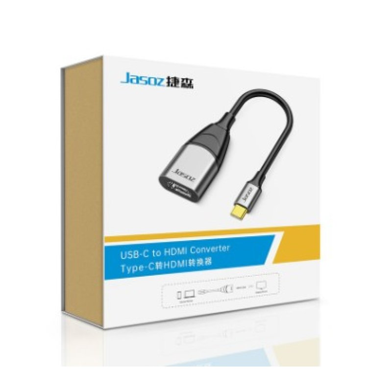 Jasoz H103 Type-C to HDMI Converter – Black/Silver | Gold Star Kuwait - Gold Star Computer Kuwait