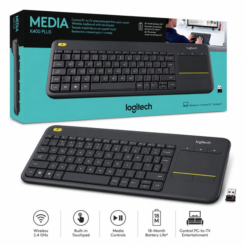 Logitech Wireless Keyboard K400 | Gold Star Kuwait - Gold Star Computer Kuwait