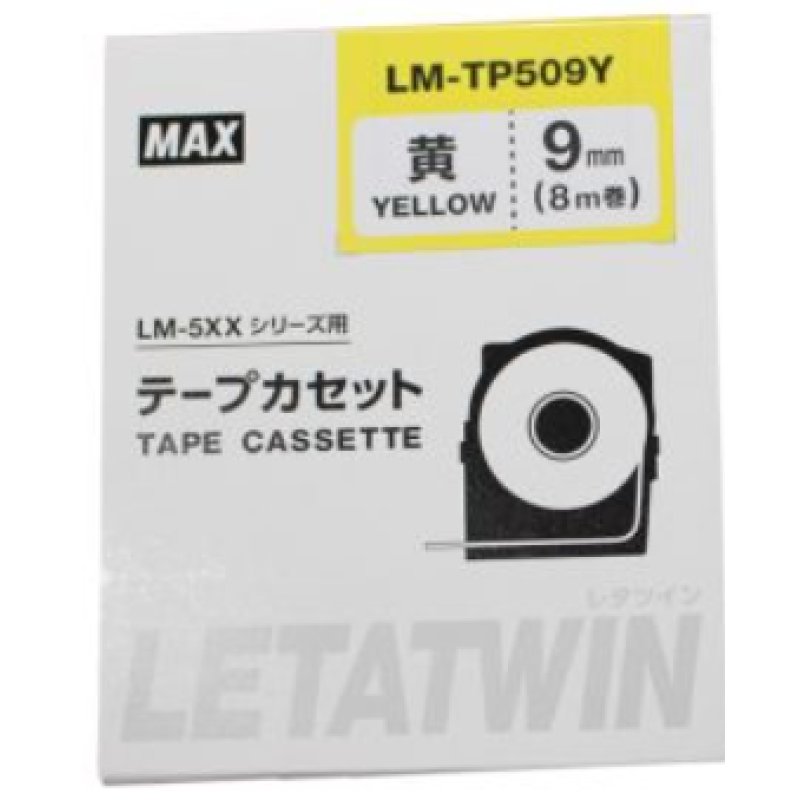 MAX Letatwin LM-TP509Y Yellow Label Tape - 9mm - Letatwin | Gold Star Kuwait - Gold Star Computer Kuwait