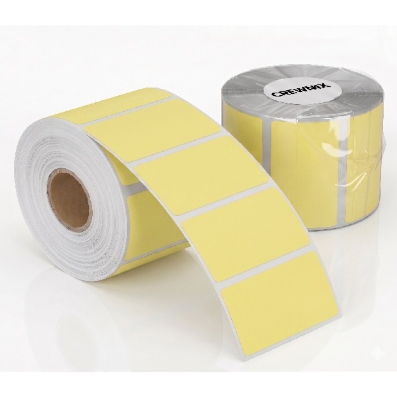 Yellow Premium PP Labels 75mm x 250mm 500/roll C-76 | Gold Star Kuwait - Gold Star Computer Kuwait